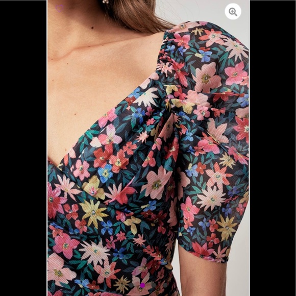 #40 C/MEO Black Garden Floral Mini Dress size M - Picture 3 of 11